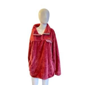 Simply Southern Women’s XL Orange Fuzzy Button-Up Jacket – Collared with Pockets